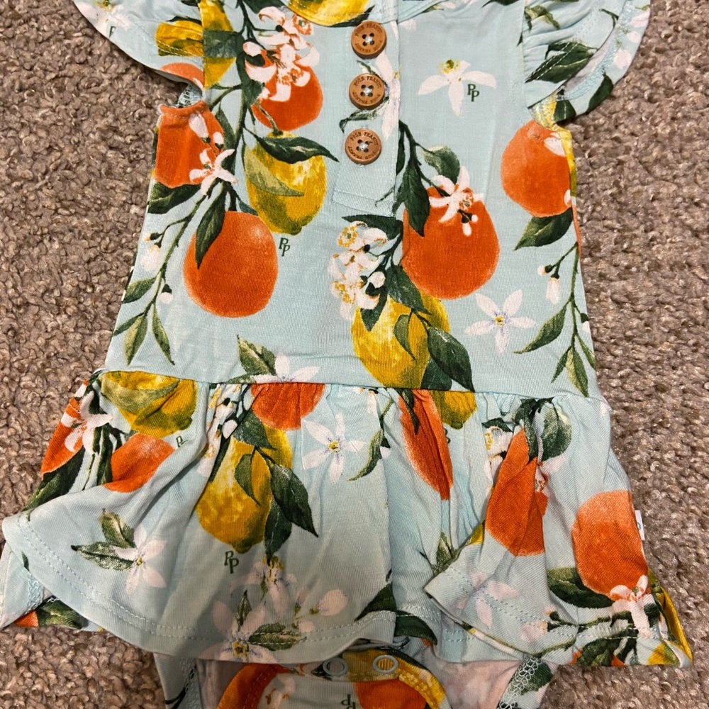 Baby girl posh peanut romper.